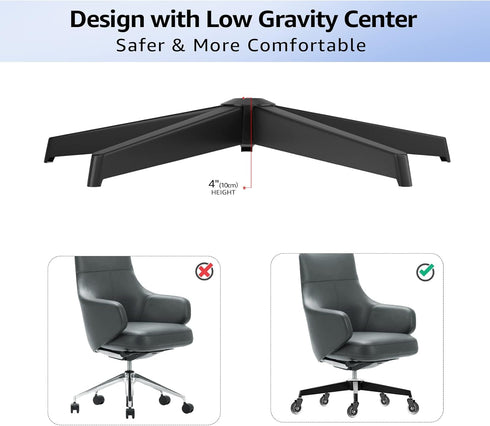 MASTERY MART 28" Heavy Duty Office Chair Base Replacement Parts, 2500 Lbs, Reinforced Metal Leg