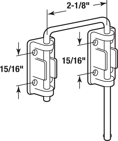 9847 2-1/8 Pack) Prime-Line U Patio Sliding Door Loop Lock Increase Home Security, Install Additional Child-Safe