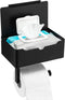 Toprema Matte Black Toilet Paper Holder Tissue Roll Hanger with Shelf Flushable