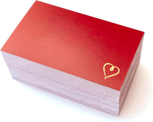 RXBC2011 100 3.5 2 Inch Little Thank You Cards Gold Heart Design Bulk Thank you Notes for All Occasions x Wine red