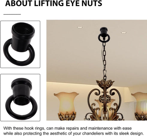 20pcs Veemoon Chandelier Hook Ring Light Fixture, Ceiling Light Hanging Ring Hanger Ceiling Lamp Connectors Pendant