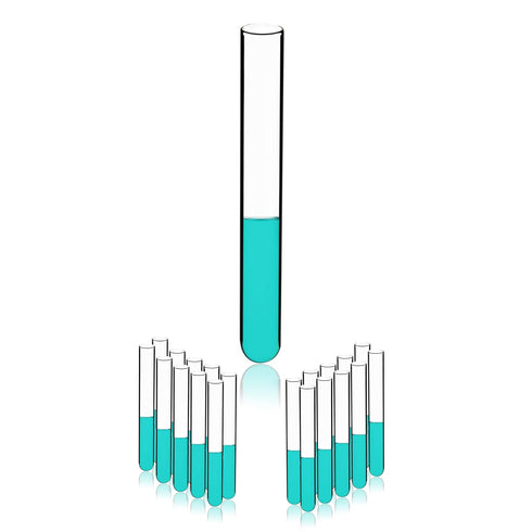 16ml Glass Round Bottom Test Tubes - Thickness 1.0-1.2, 16x150mm, Pack of 20, IN-TTG16