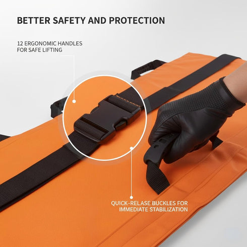 12 400lbs Portable Transport Stretcher with Rubber Handles & Carrying Bag Dog Stretcher & Gurney, Patient Animal Mover