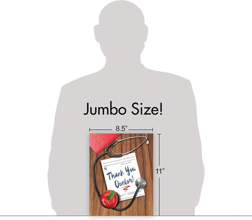 NobleWorks Jumbo Thank You Card for Nurse and Doctor (8.5 x 11 Inch) - Big Gratitude Greeting Card
