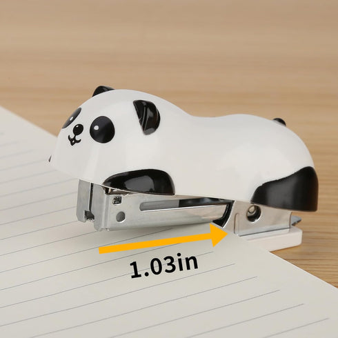 Cute Panda Mini Desktop Stapler, Home Stapler with 1000 Staples