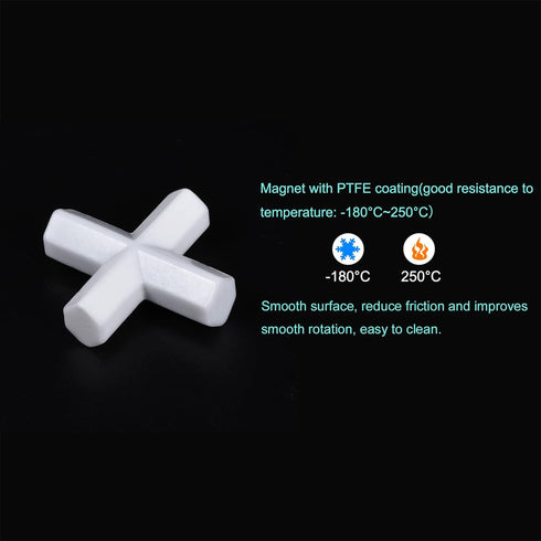 MECCANIXITY Magnetic Stirrer Mixer Stir Bar Rod, Cross/Gear Shape Coating Magnet White for Laboratory 2in1 Set
