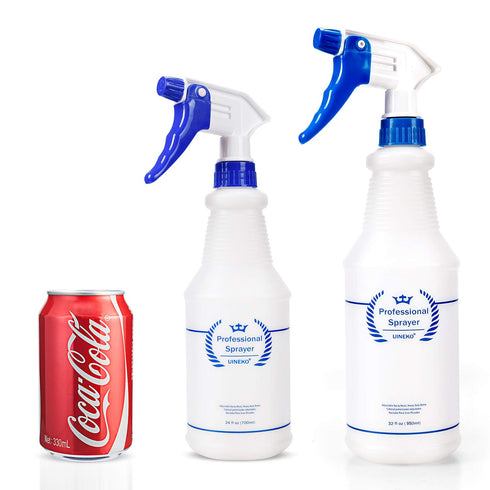 Plastic Spray Bottle 2 Pack - 32 Oz Heavy Duty All-Purpose Spraying Bottles, Leak Proof with Adjustable Nozzle
