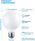 G25 Bulbs Dimmable, Bulb Bulb, 4.5W(60W 500lm, E26 4000K Pack 6 TORCHSTAR Globe Light LED Round Frosted Vanity Light