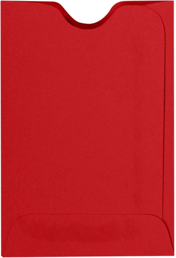 LUXPaper Credit Card Sleeves | Ruby Red | 80lb. Text | 2 3/8" x 3 1/2" | 50 Qty