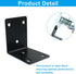 Marvexi 4Pcs 2.5" 65*65mm 90 Black L Shaped Corner Bracket Stainless Steel Degree Right Bracket, Heavy Duty Joint Right