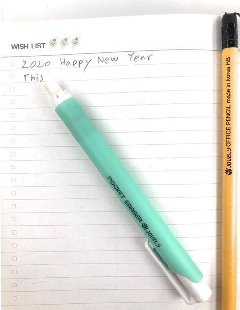 Mechanical Pocket Eraser | Retractable Pen-Style Eraser for Precision Erasing | Portable Push-Button Eraser with 15