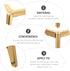 4pcs 100mm Zerodeko Metal Furniture Support Legs Triangle Iron Cabinet Feet Titanium Finish for Sofa Nightstand Bedside