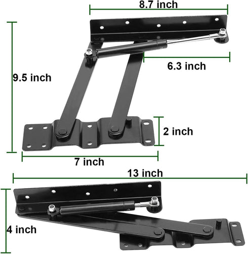 2 Pack Black Ottoman Lift Top Mechanism for Coffee Tables