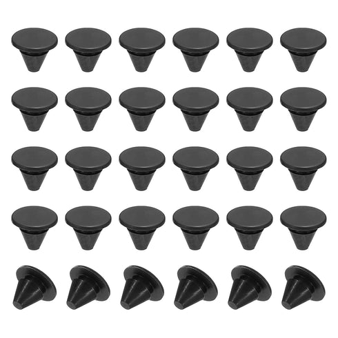 PATIKIL 5.5mm Diameter Silicone Round Snap, 30 Pcs Locking Furniture Hole Plug Button for 5-5.5mm Hole, Black
