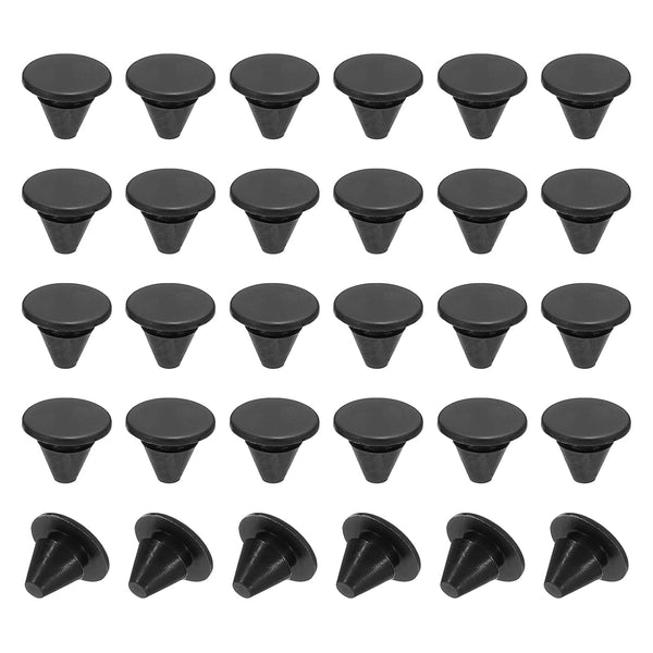 PATIKIL 5.5mm Diameter Silicone Round Snap, 30 Pcs Locking Furniture Hole Plug Button for 5-5.5mm Hole, Black