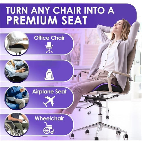 Tailbone Extra Large Memory Foam Seat Cushions for Office Chairs, Ergonomic Seat Cushion for Office Chair, Extra Large
