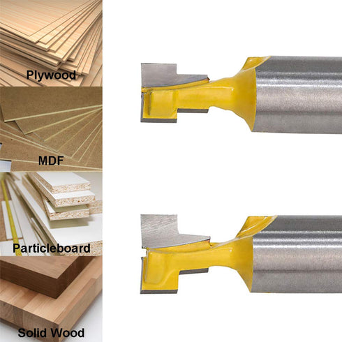 Saiper 1/2 Inch Shank Keyhole Router Bit Set, T-Slot Woodworking Grooving Router Bits (3/8 & 1/2 Inch Blade Diameter)