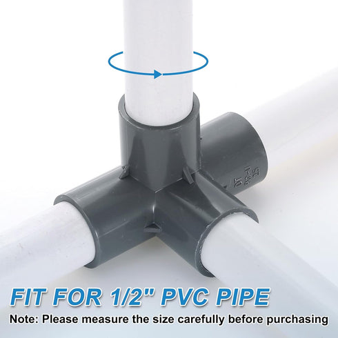 1/2" 8 4 Elbow Elbow uxcell PVC Fittings, Pcs - Way Connector PVC Furniture Fittings Corner Fitting for Water Supplies