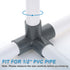 1/2" 8 4 Elbow Elbow uxcell PVC Fittings, Pcs - Way Connector PVC Furniture Fittings Corner Fitting for Water Supplies
