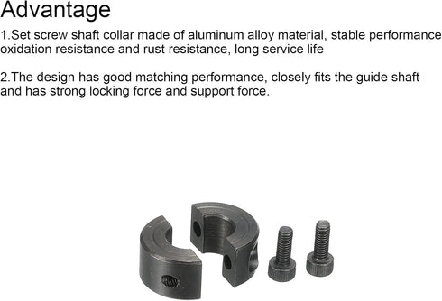 MECCANIXITY Shaft Collar, 0.31 Inch Bore Double Split Carbon Steel Clamping Collar with Set Screw