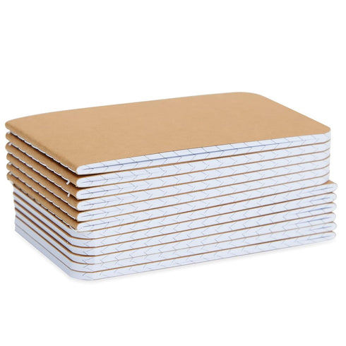 Paper Junkie 12 Pack Small Pocket Notepad, Kraft Paper Cover To Do List Notebook, 64 Lined Pages Each (2.7x4.5 In)