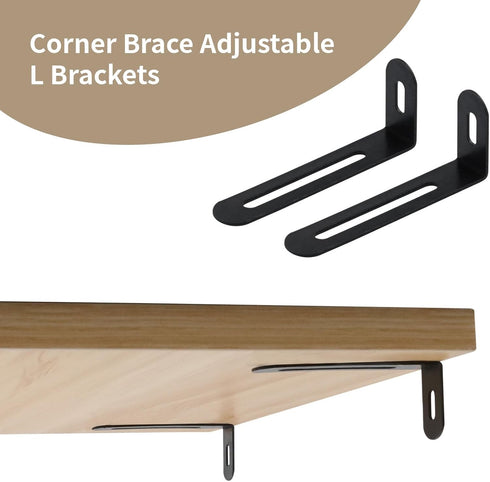 6 Pack 90 Dnyta Shelf Bracket L-Shape Corner Brace Adjustable L Brackets Adjustable Corner Bracket for Shelves Degree