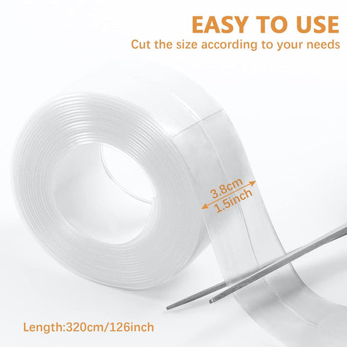 Caulk Tape Waterproof Self Adhesive, 3 Rolls Toilet Caulk Sealant Tape,Bathtub Caulk Sealing Strip Tape for Kitchen,Bathroom Caulking Tape, Floor Wall Edge Protector(1.5" x 10.5Ft)
