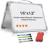 Small Dry Erase White Board, 16" x 12", Double-Sided Magnetic Portable Whiteboard Easel for Home, Office, Classroom