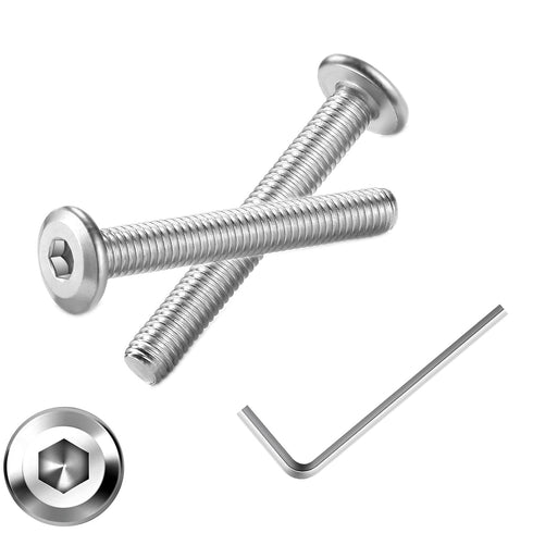 Socell M8x100mm Hex Socket Head Cap Screws Furniture Screws Bolts,10pcs M8x1.25 Bolts,304 Stainless