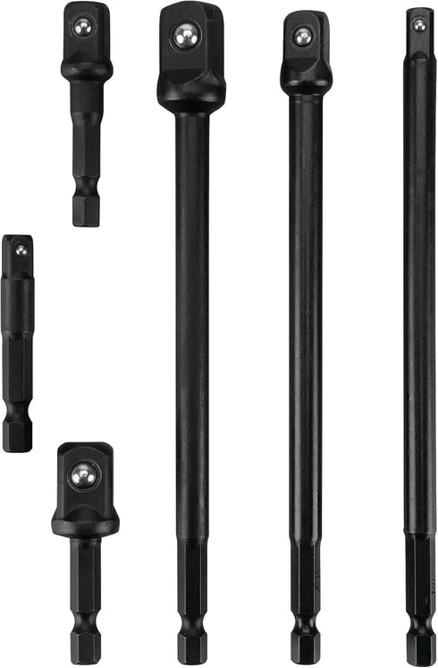 Performance Tool W9032 2" and 6" Socket Adapter Set - 6 Pieces, Impact Grade Steel, Versatile Socket Compatibility by Performance Tool