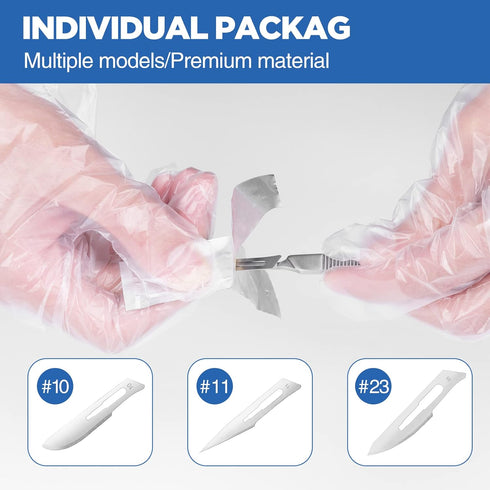 32PCS 30 Scalpel Blades with #10#11#23 Scalpels, Surgical Sterile Blades Including Two Handles for Crafts & More