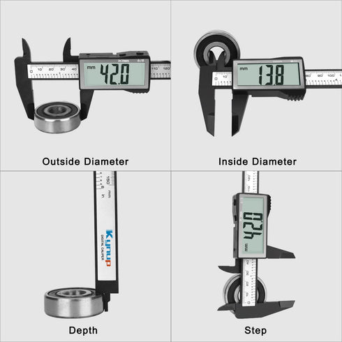Kynup Digital Caliper Measuring Tool, 6Inch/150mm Micrometer Caliper with Large Screen for Mechanics, Jewelers,
