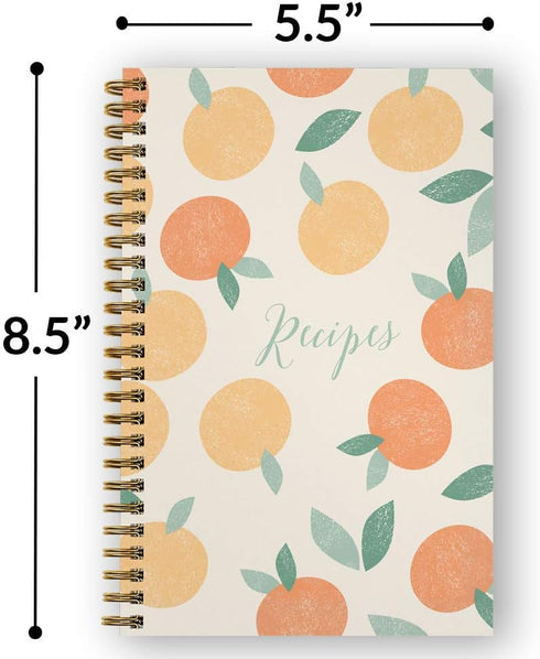 Softcover Sweet Recipes Spiral Recipe Notebook/Journal, 5.5" x 8.5", 120 Recipe Pages, Durable Gloss Cover