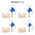 Wingsflee 1/4 Inch 90 Set 8 (1/4" 1") Shank Degree V Groove Router Bit - Sizes to Solid Carbide Double Flute for CNC
