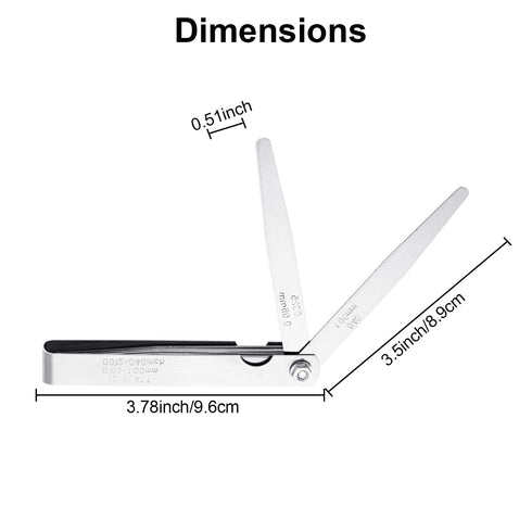 Stainless Steel Feeler Gauge: Dual Marked Metric and Imperial Measuring Tool (32 Blades, 0.03-1 mm)