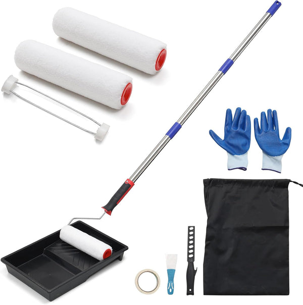 BeBecome Paint Roller Kit with Extension Pole, 13PCS House Paint Rollers Set