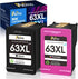 Remanufactured Ink Cartridge Replacement for HP 63 63XL for Envy 4520 4512 4513 4516 OfficeJet 3830 (1 Black 1