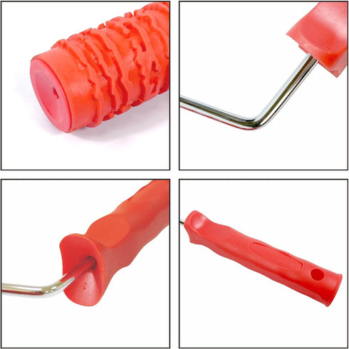 7'' Patterned Paint Roller for Wall Decoration, Classic Brick Embossing Texture Rubber Roller, DIY Paint Art Tool for