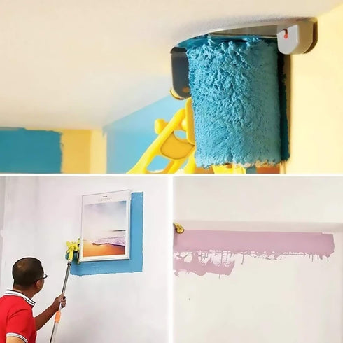 Paint Edger Roller Brush, Multifunctional Hand-held Clean-Cut Tool Kit for Home Room Wall Ceiling Painting