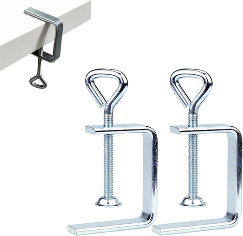 Woodworking C-Clamp, 2PCS Heavy Duty Stainless Steel Clamps for Welding, 2" Wide Jaw Desk Bench Dog Hole