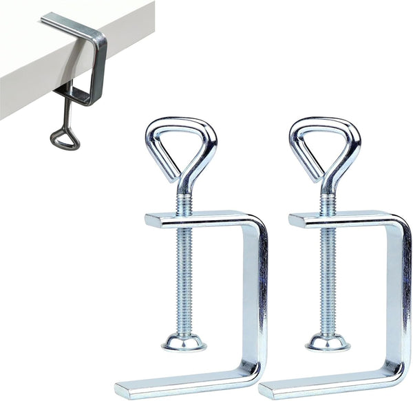 Woodworking C-Clamp, 2PCS Heavy Duty Stainless Steel Clamps for Welding, 2" Wide Jaw Desk Bench Dog Hole