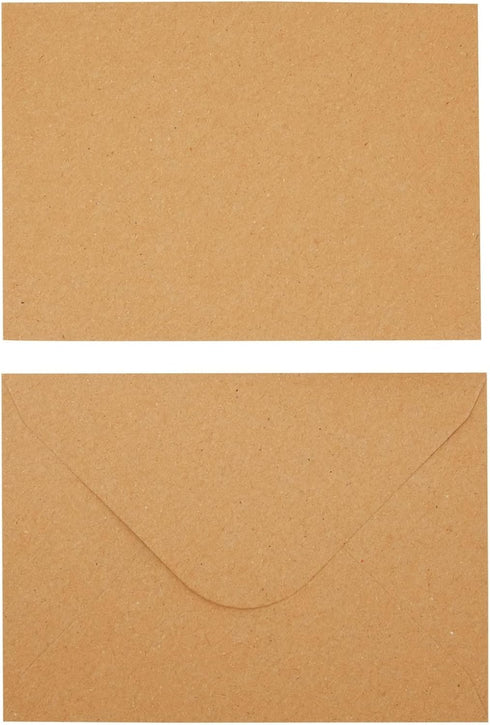 Juvale Kraft Paper Invitation Envelopes 4x6, A6 V Flap Brown Envelopes for Weddings, Baby Showers, Thank You Cards