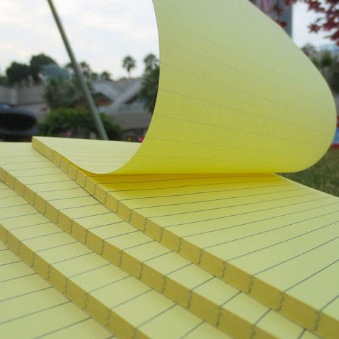 Large Yellow Sticky Notes, 6x8 inches, 6 Pads, 50 Sheets per Pad, Lined Self-Stick Note Pads for Office and School