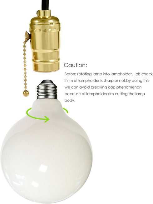 Bulbs Dimmable 60 G40(G125) 6-Watt(60-Watt Bulb,E26 (5000K) Pack 1 MRDENG Led Globe Light Watt Replacement,Large