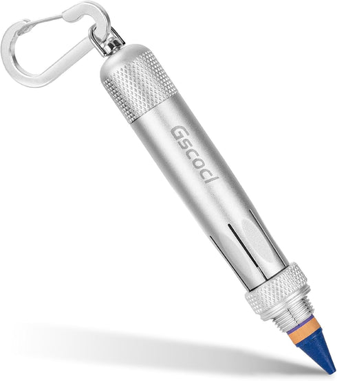 Industrial Heavy Duty Aluminum Crayon Holder for 1/2" Round or Hexagonal Crayons, Lumber Crayon Holder (Silver)