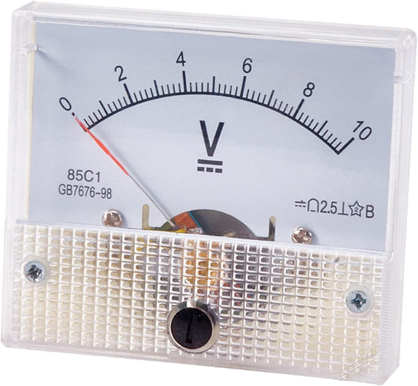 Heyiarbeit 0-10V DC Analog Panel Voltage Gauge, 85C1 Volt Meter for Voltage Measurement Devices, 1 Piece