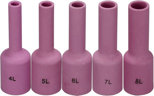 RIVERWELD TIG Gas Lens Ceramic Cup Long Size Kit 54N18L (4L 1/4") 54N17L (#5L 5/16") 54N16L (#6L 3/8") 54N15L (#7L