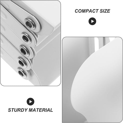 DOITOOL Retractable White Large Bookend for Desk Bookshelf Organizer, Heavy Duty Desktop Book Holder with Adjustable