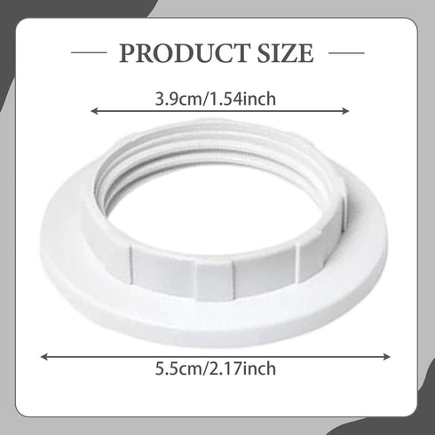 Baoblaze 6 E26 E27 Pieces Light Base Shade s Lamp Shade s Replacement Retainer for Pendant Lights Table Lamp, White PP