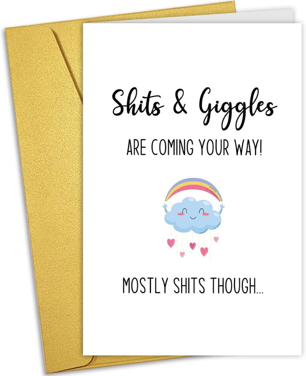 Nchigedy Funny Baby Shower Card for New Parents, Humor New Baby Congratulations Card,